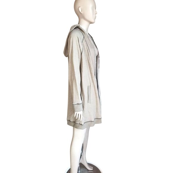 Mystree Tan Long Sleeve Hooded Cardigan - Picture 3 of 5